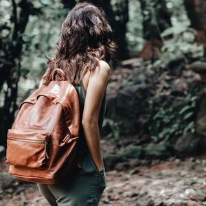 FOUNDERS Premium Leather Backpack - Brown (NWT)
